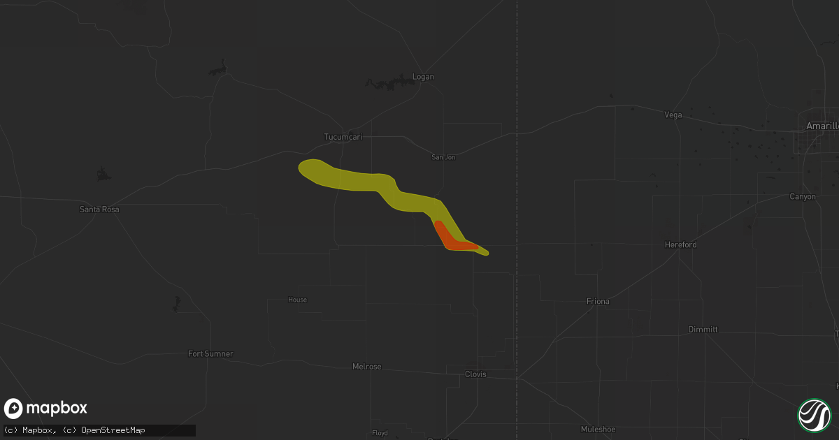 Hail map in Grady, NM on May 23, 2023