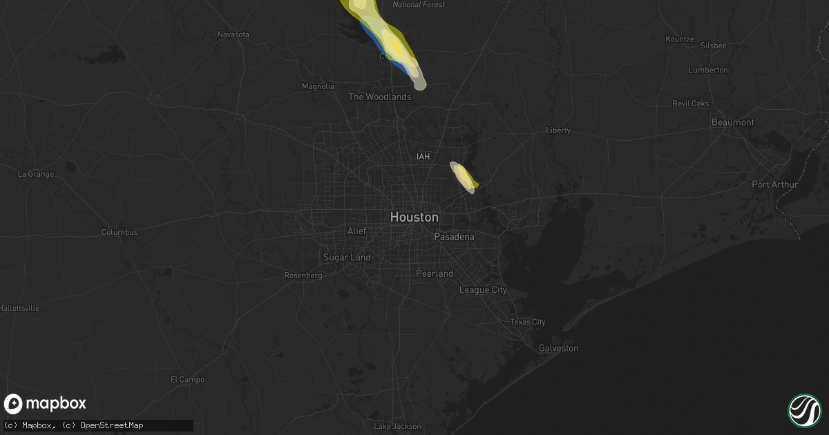 Hail map in Houston, TX on May 23, 2023