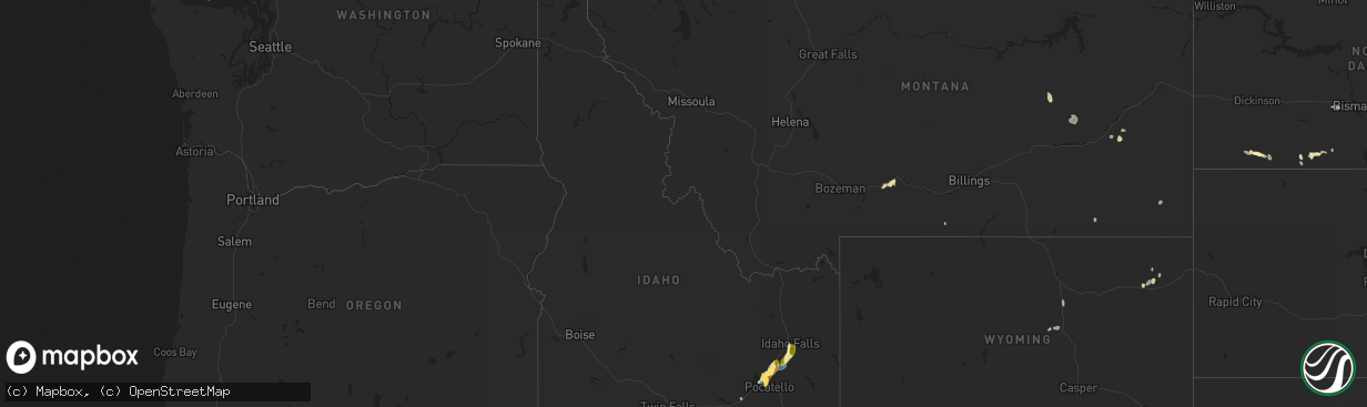 Hail map in Idaho on May 23, 2023
