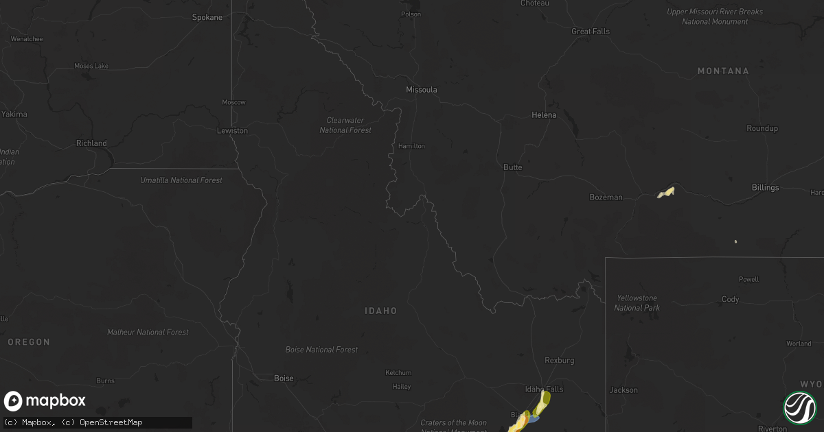 Hail map in Idaho on May 23, 2023