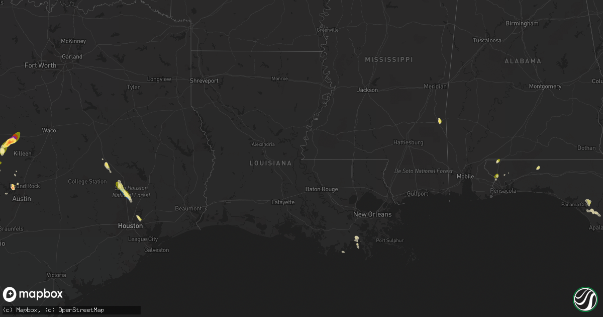 Hail map in Louisiana on May 23, 2023
