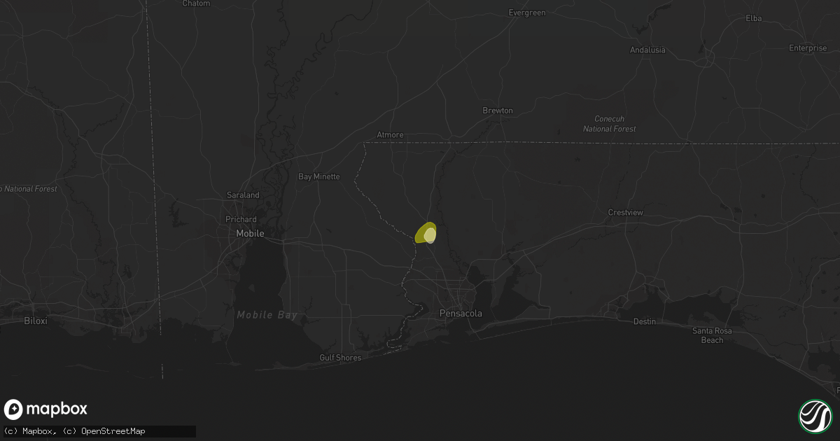 Hail map in Molino, FL on May 23, 2023