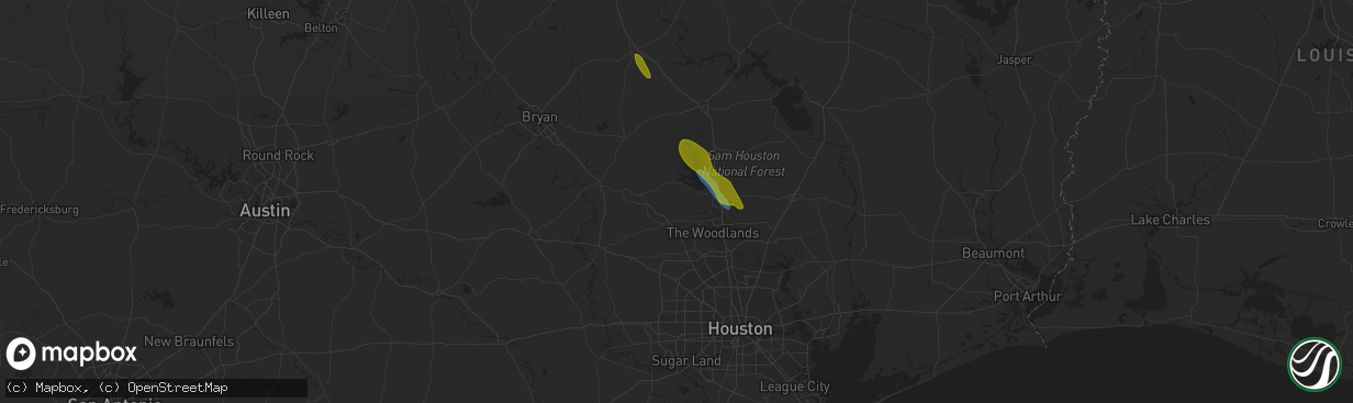 Hail map in Montgomery, TX on May 23, 2023