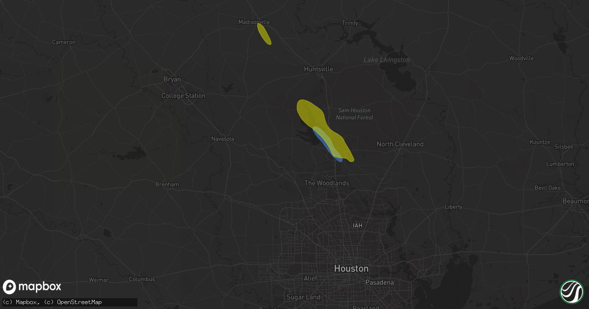 Hail map in Montgomery, TX on May 23, 2023