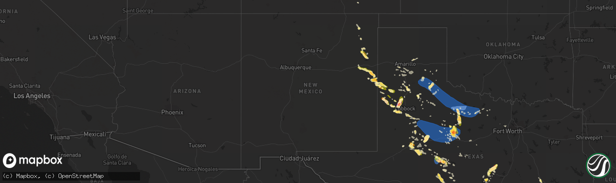 Hail map in New Mexico on May 23, 2023