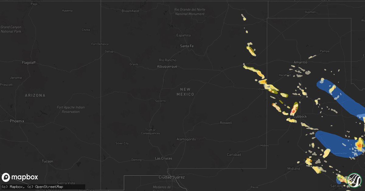 Hail map in New Mexico on May 23, 2023