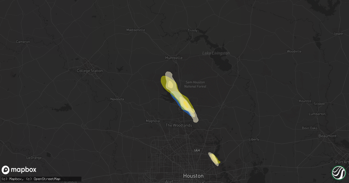 Hail map in Willis, TX on May 23, 2023