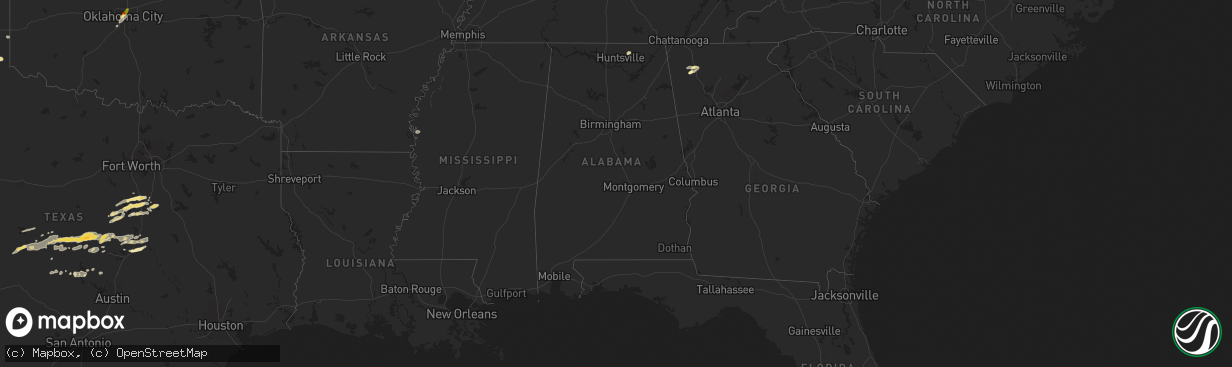 Hail map in Alabama on May 23, 2024