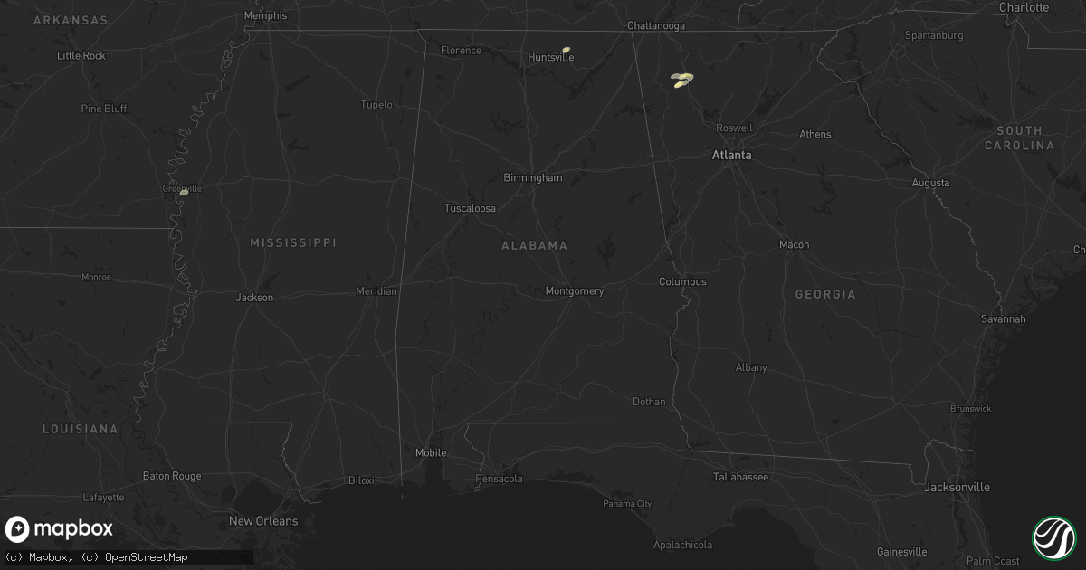 Hail map in Alabama on May 23, 2024