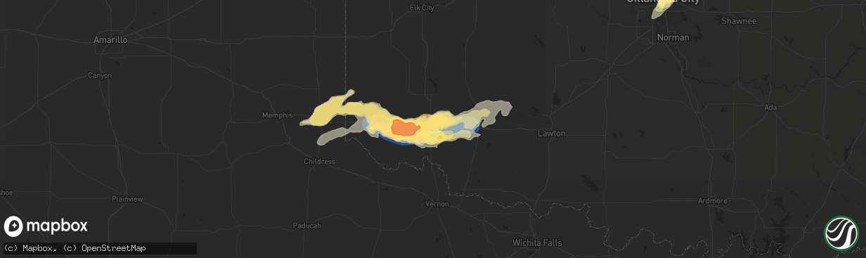 Hail map in Altus, OK on May 23, 2024