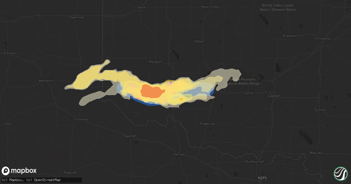Hail map in Altus, OK on May 23, 2024