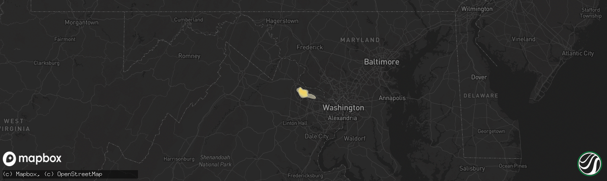 Hail map in Ashburn, VA on May 23, 2024