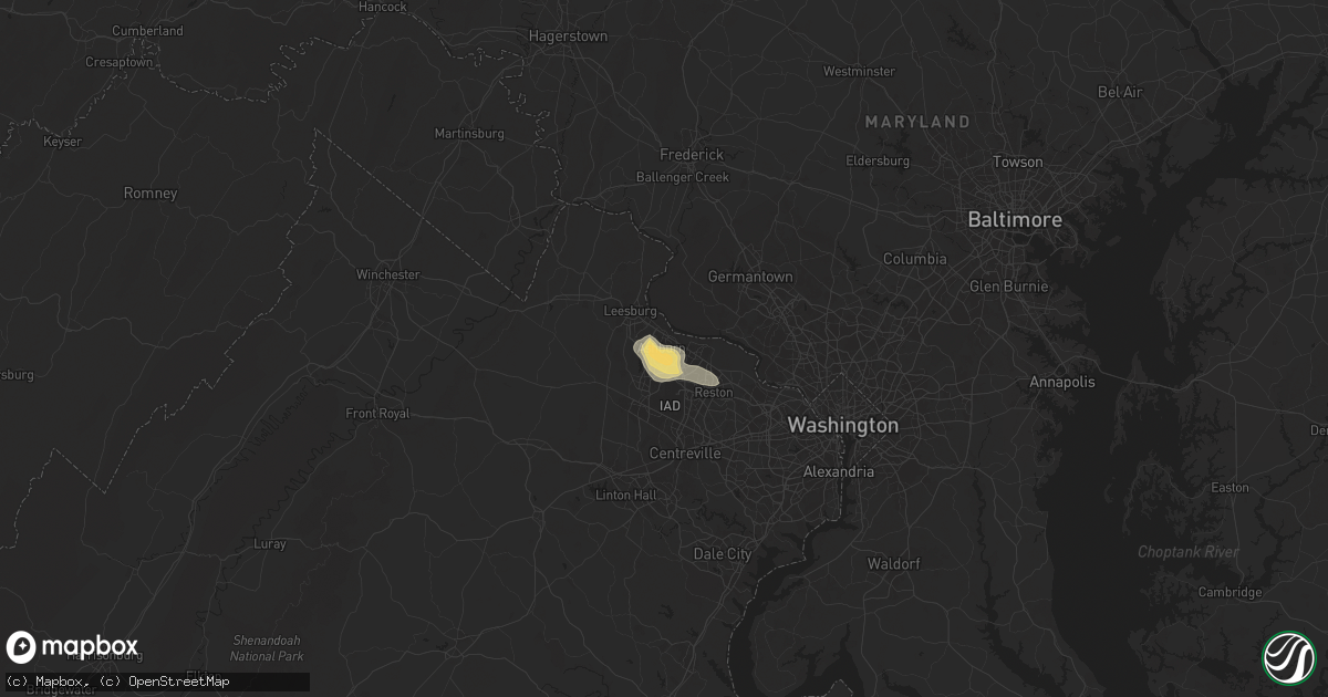 Hail map in Ashburn, VA on May 23, 2024