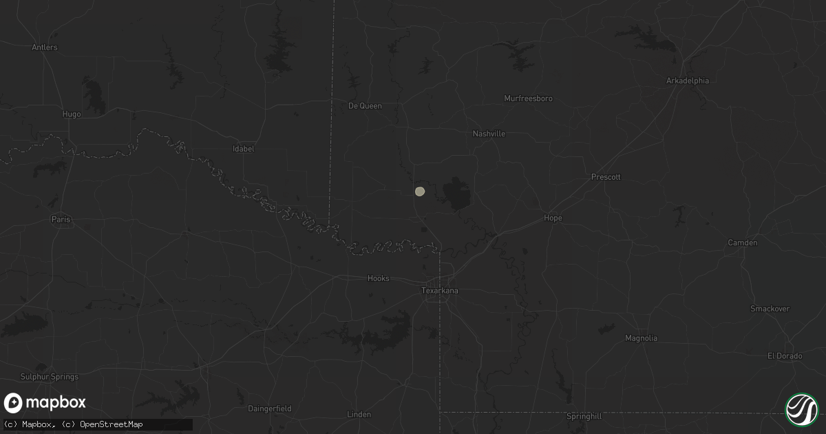 Hail map in Ashdown, AR on May 23, 2024