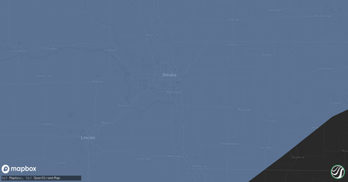 Hail map in Bellevue, NE on May 23, 2024