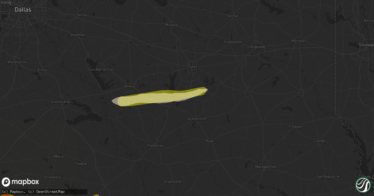 Hail map in Bullard, TX on May 23, 2024