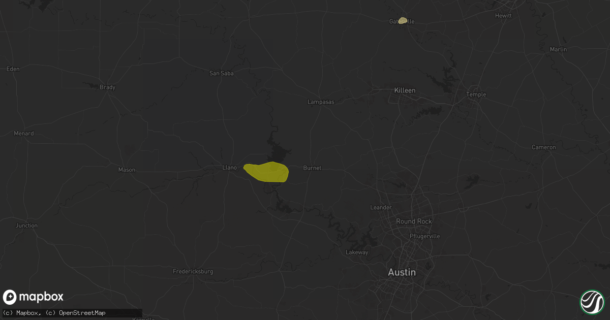 Hail map in Burnet, TX on May 23, 2024