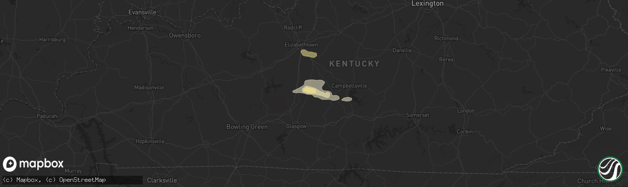 Hail map in Canmer, KY on May 23, 2024