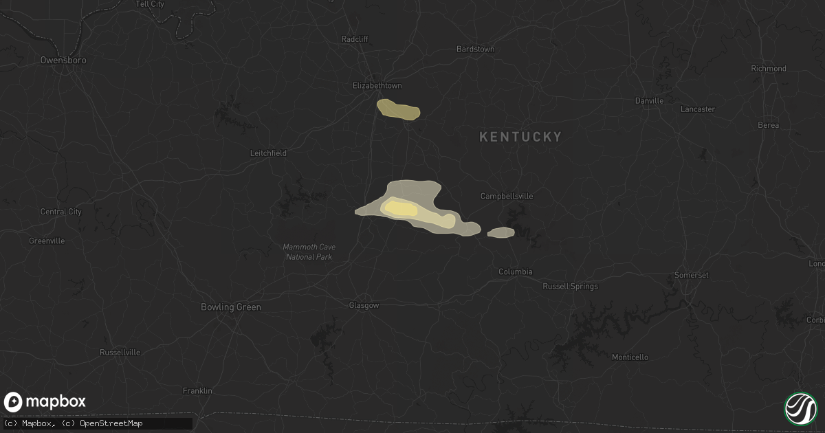 Hail map in Canmer, KY on May 23, 2024