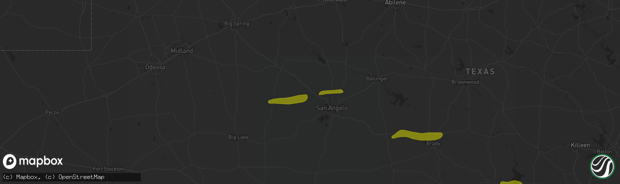 Hail map in Carlsbad, TX on May 23, 2024