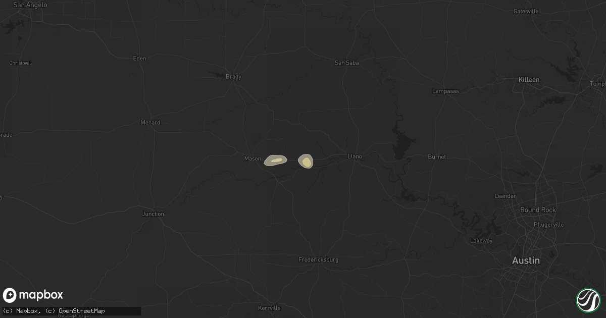 Hail map in Castell, TX on May 23, 2024