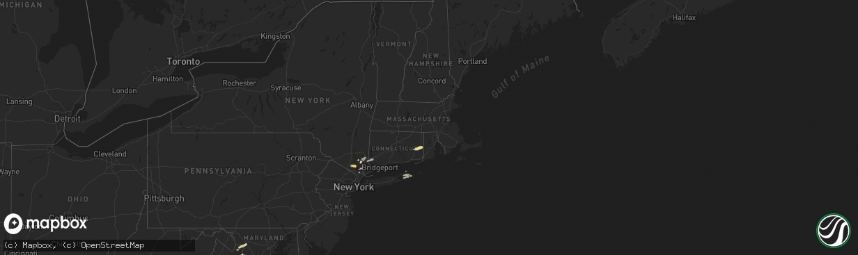 Hail map in Connecticut on May 23, 2024