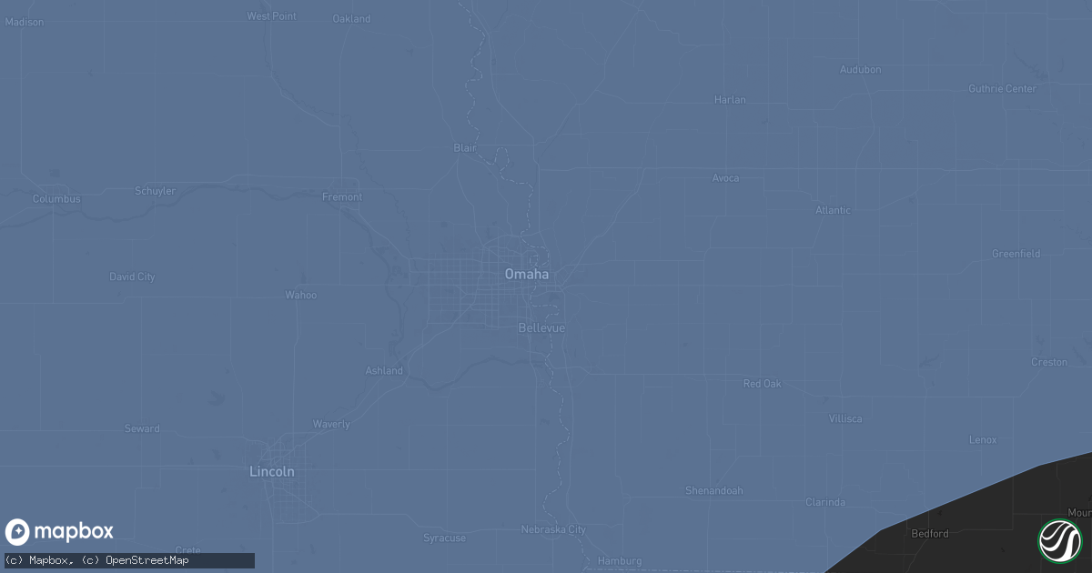 Hail map in Council Bluffs, IA on May 23, 2024