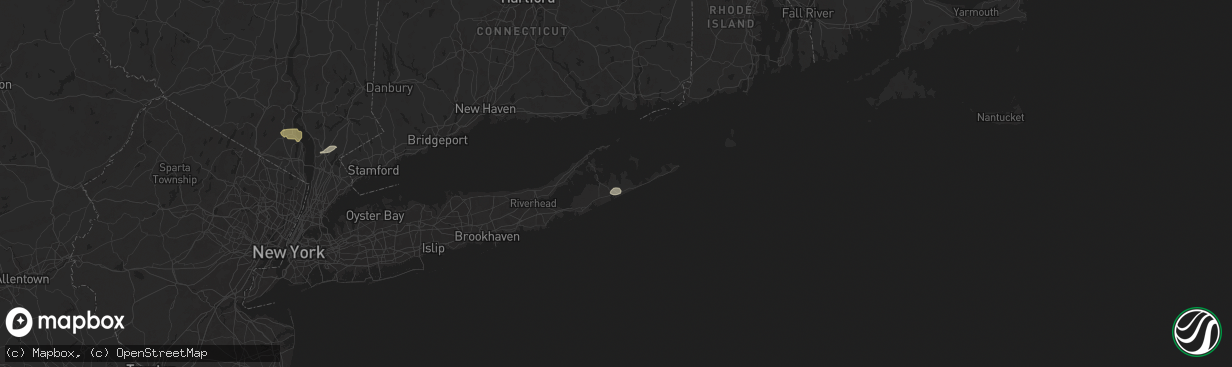 Hail map in East Hampton, NY on May 23, 2024