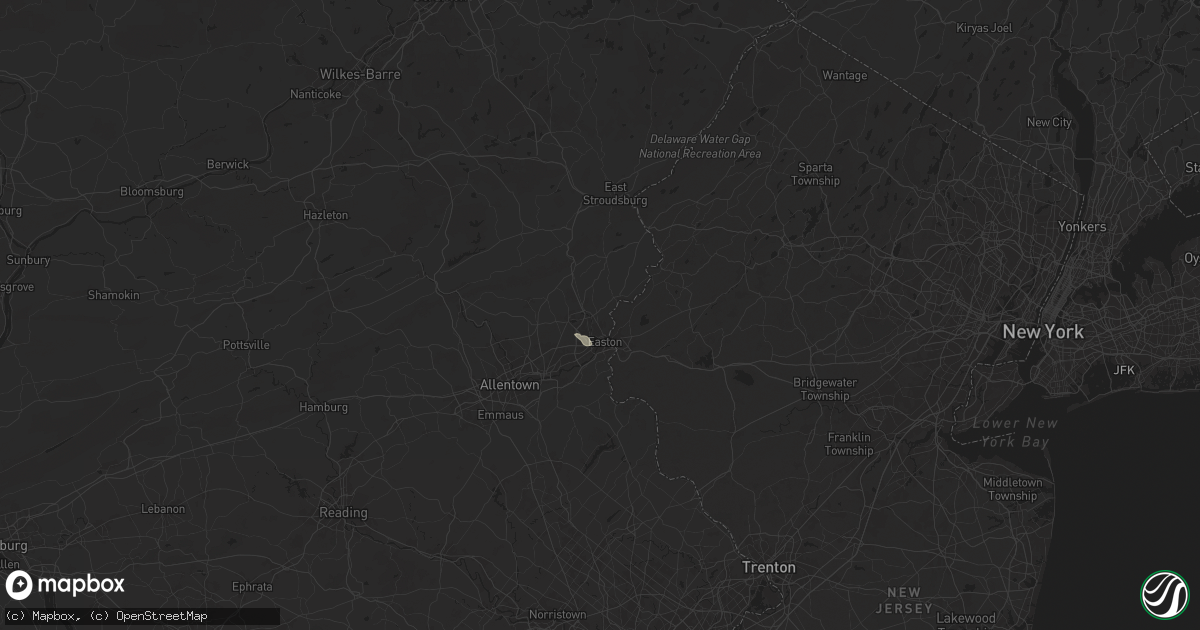 Hail map in Easton, PA on May 23, 2024