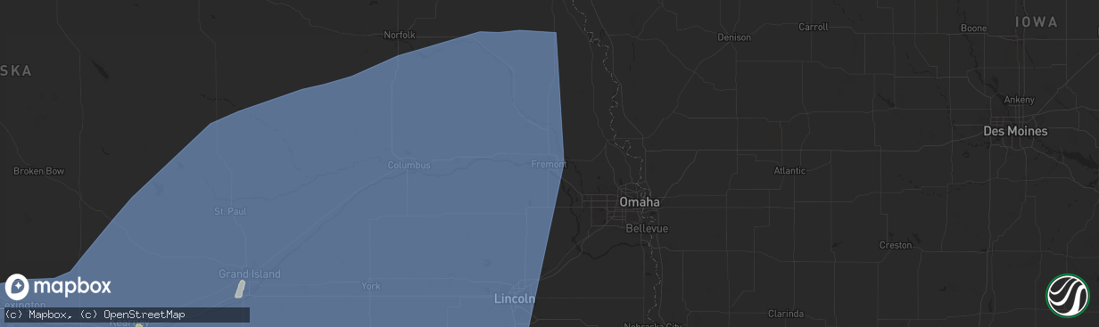 Hail map in Fremont, NE on May 23, 2024