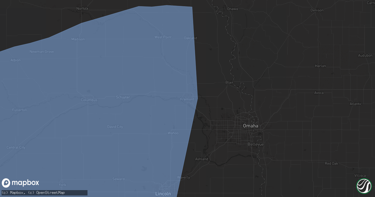 Hail map in Fremont, NE on May 23, 2024