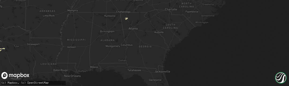 Hail map in Georgia on May 23, 2024