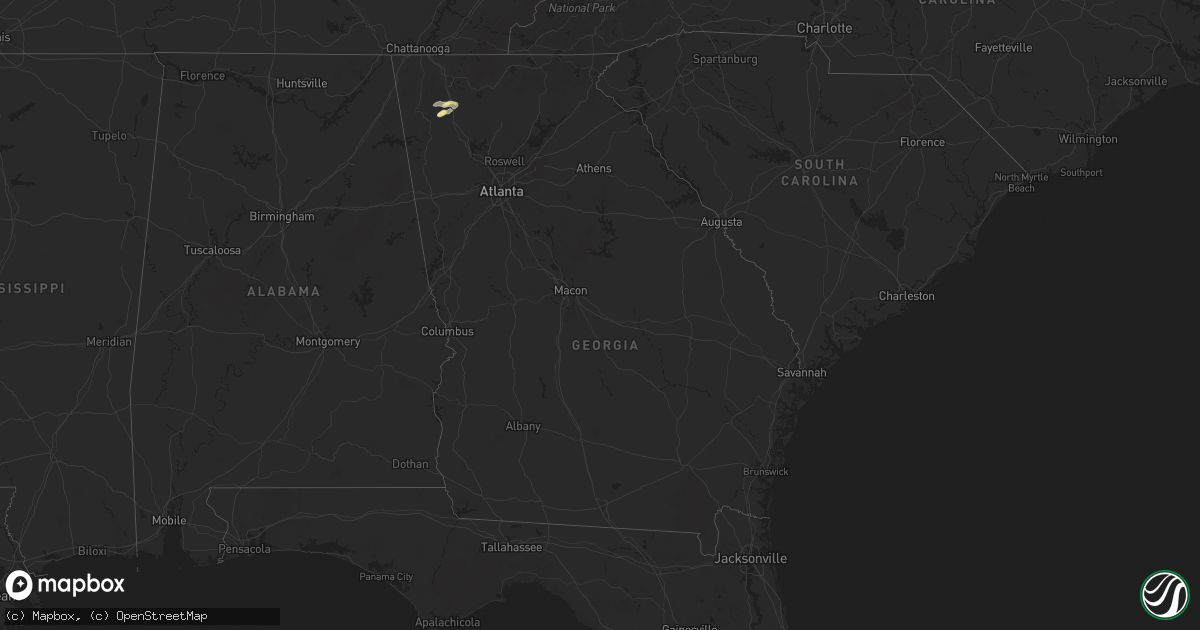 Hail map in Georgia on May 23, 2024
