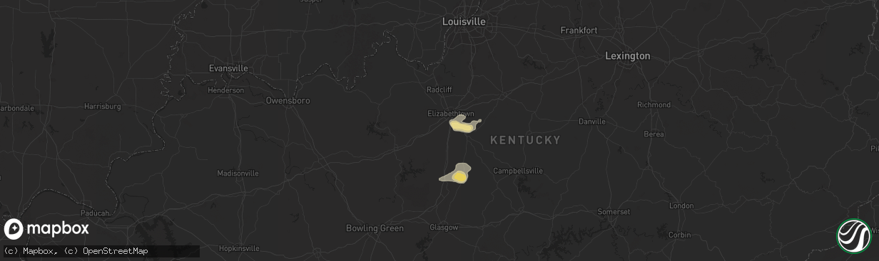 Hail map in Glendale, KY on May 23, 2024