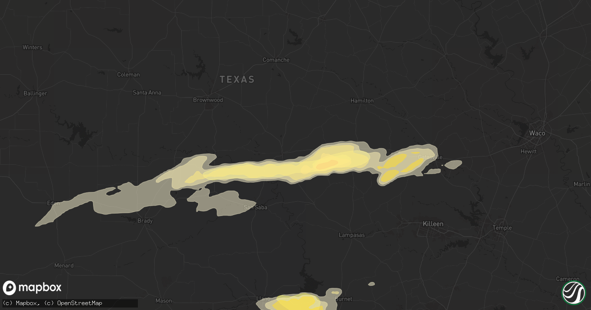 Hail map in Goldthwaite, TX on May 23, 2024