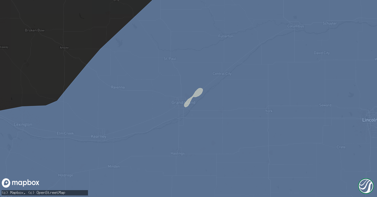 Hail map in Grand Island, NE on May 23, 2024