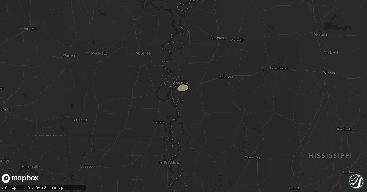 Hail map in Greenville, MS on May 23, 2024
