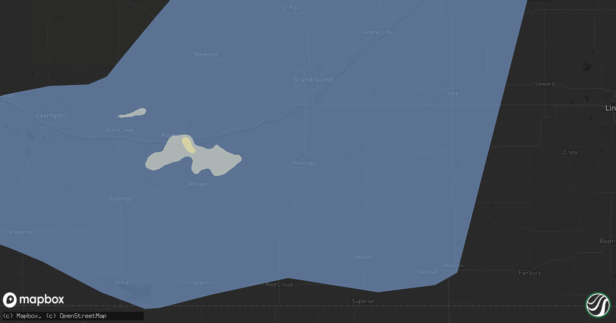 Hail map in Hastings, NE on May 23, 2024