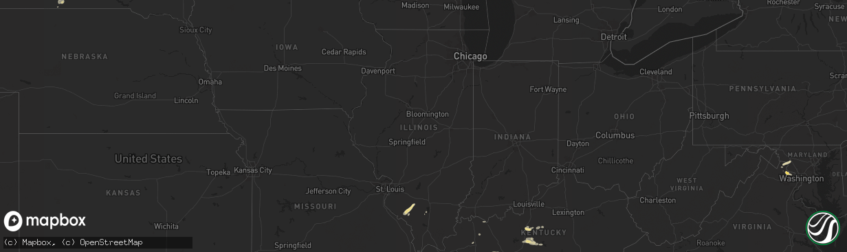 Hail map in Illinois on May 23, 2024