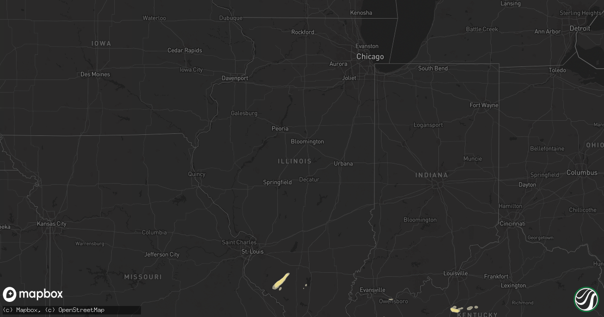 Hail map in Illinois on May 23, 2024