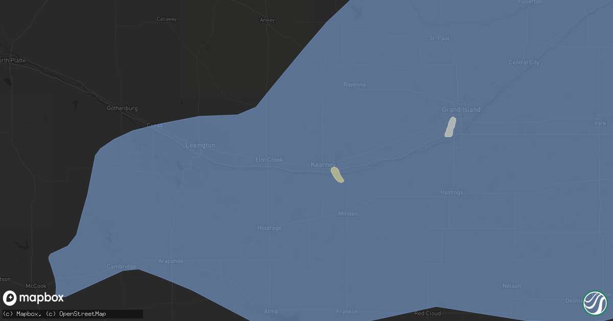Hail map in Kearney, NE on May 23, 2024