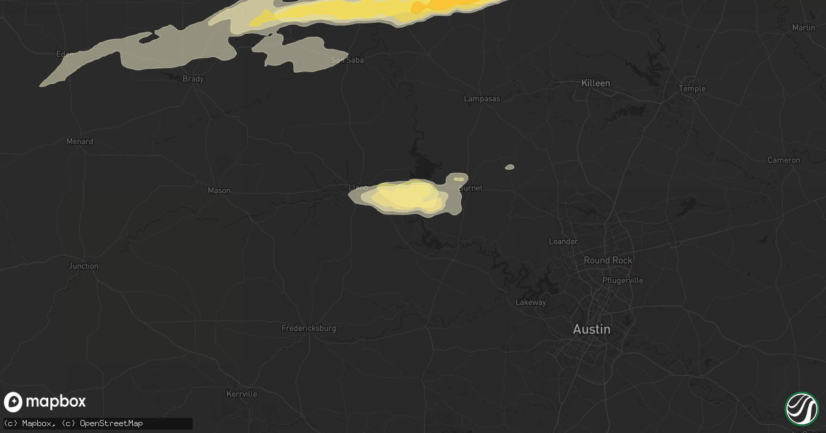 Hail map in Kingsland, TX on May 23, 2024