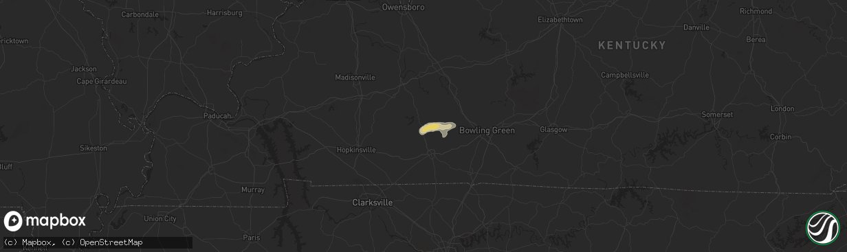 Hail map in Lewisburg, KY on May 23, 2024