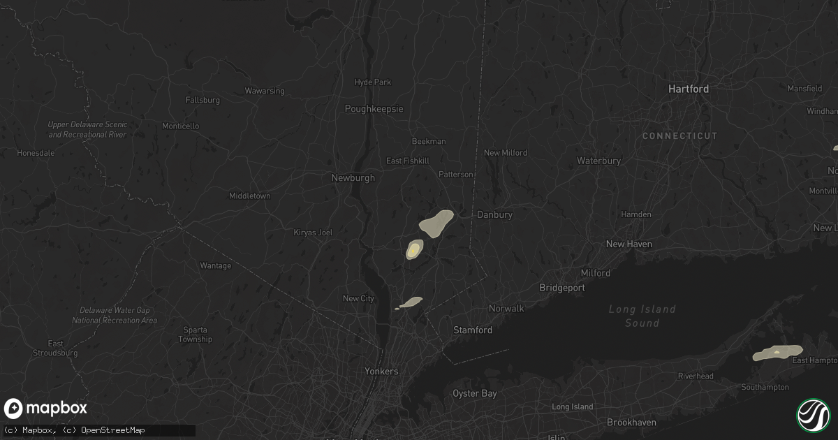 Hail map in Mahopac, NY on May 23, 2024
