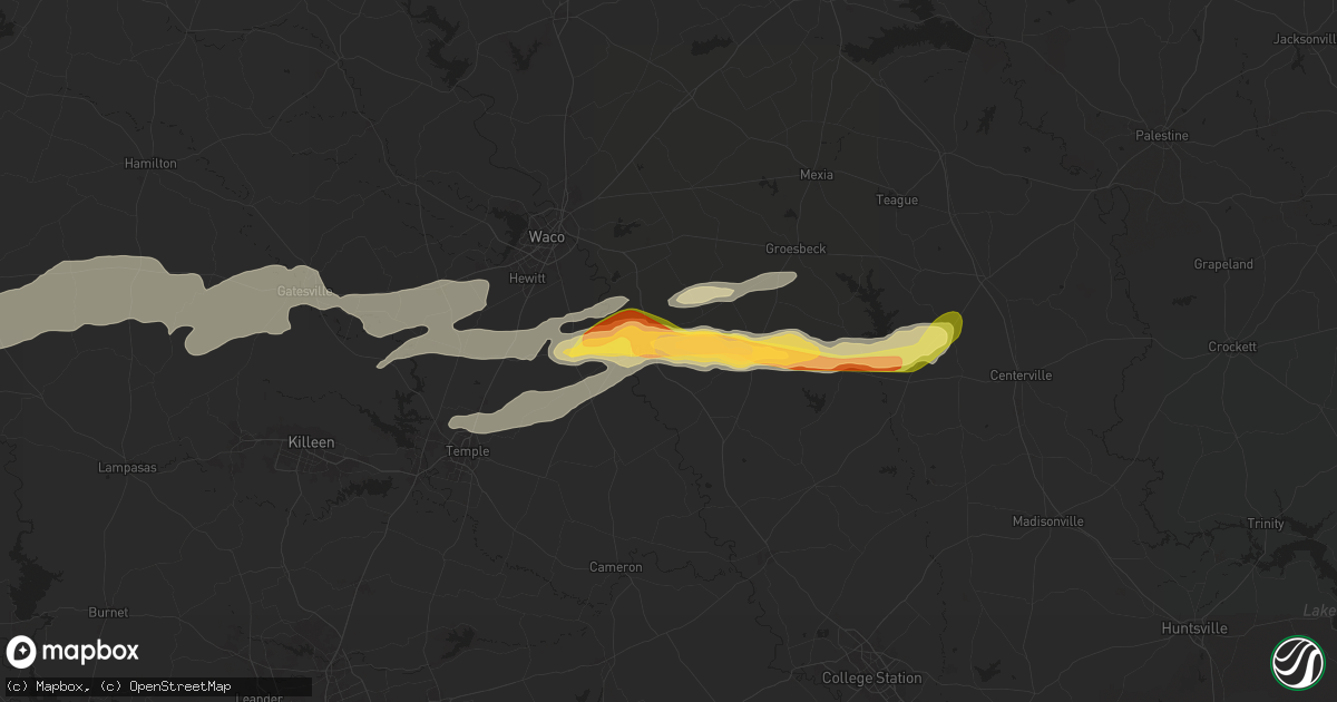 Hail map in Marlin, TX on May 23, 2024