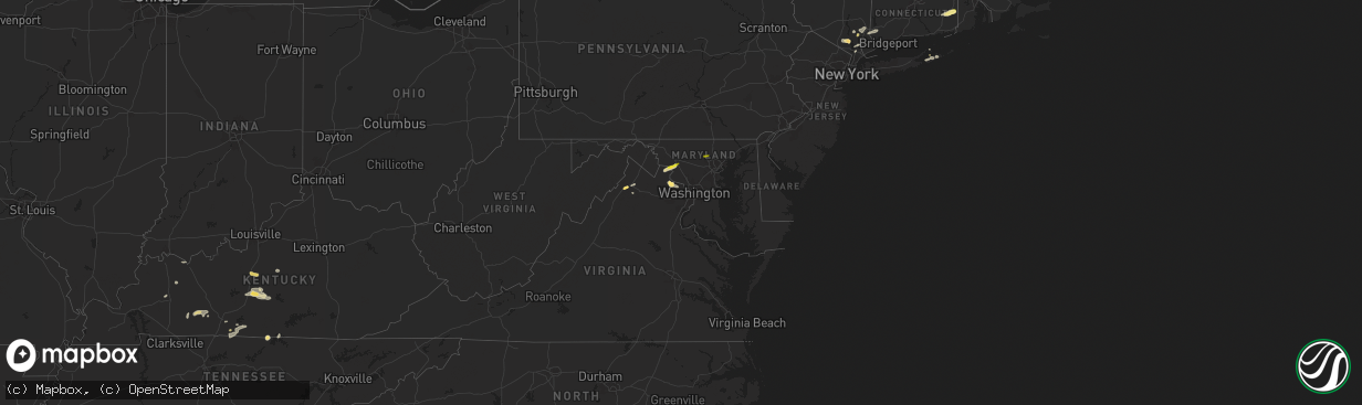 Hail map in Maryland on May 23, 2024