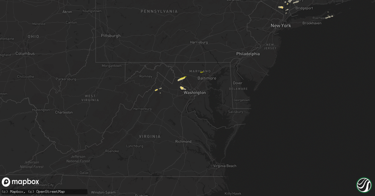Hail map in Maryland on May 23, 2024