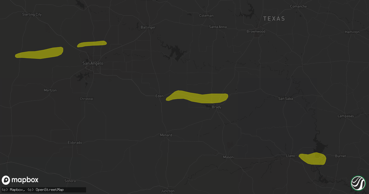 Hail map in Melvin, TX on May 23, 2024