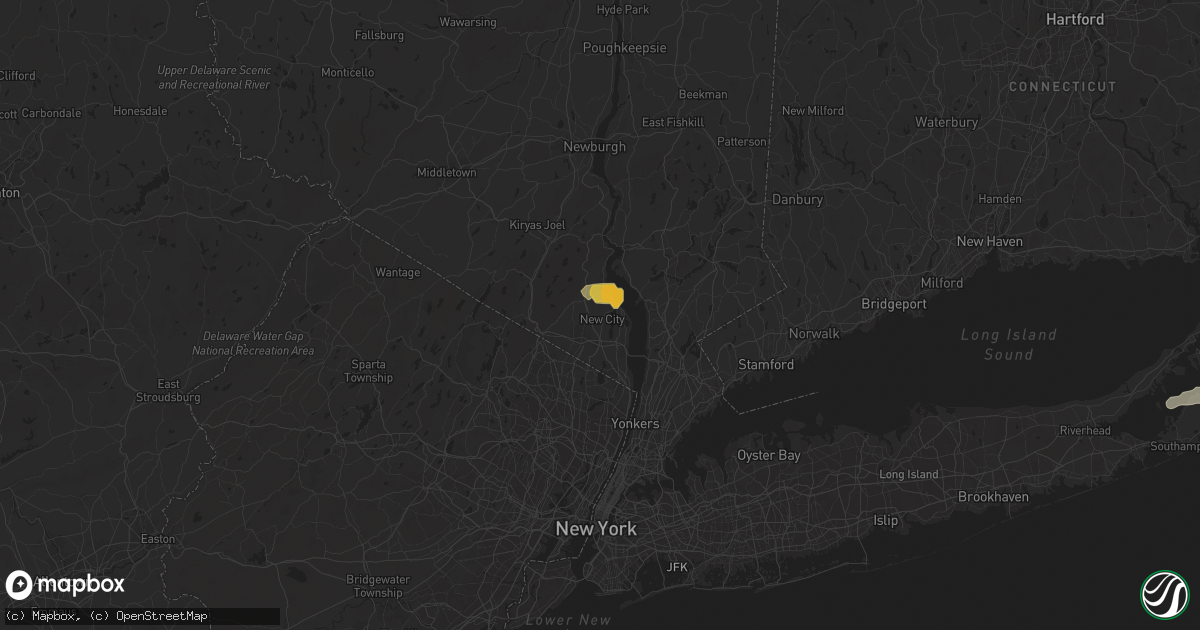 Hail map in New City, NY on May 23, 2024