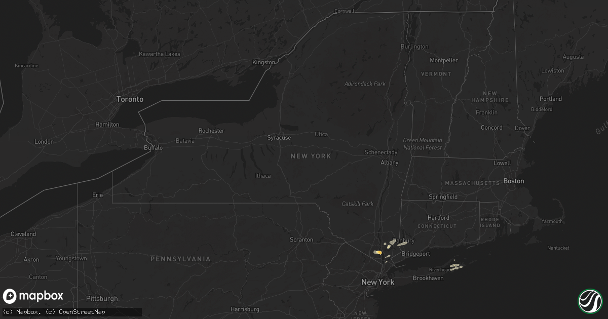 Hail map in New York on May 23, 2024